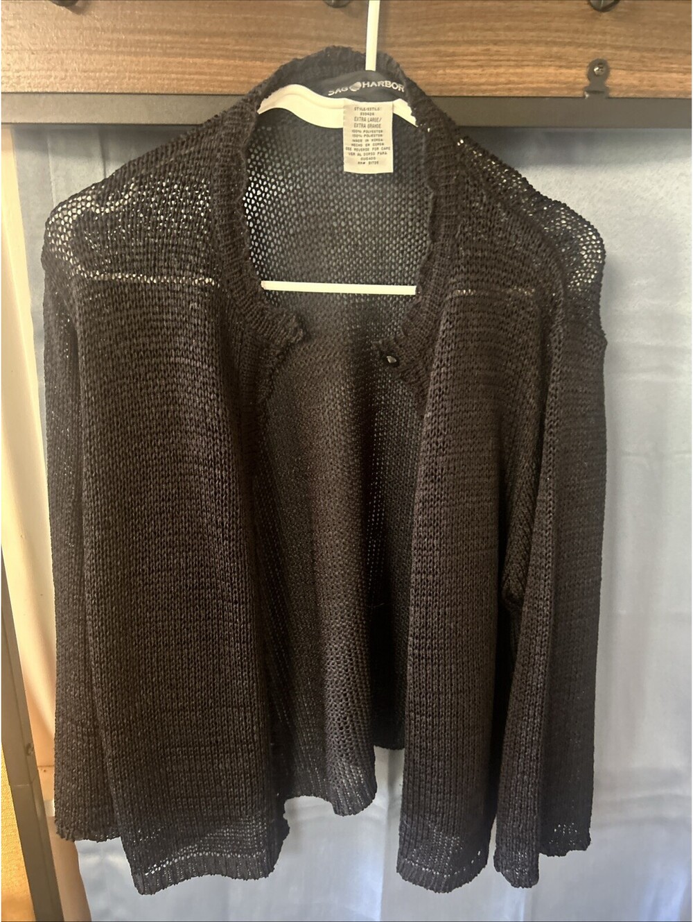 Sag Harbor Sheer Black Xl Pullover